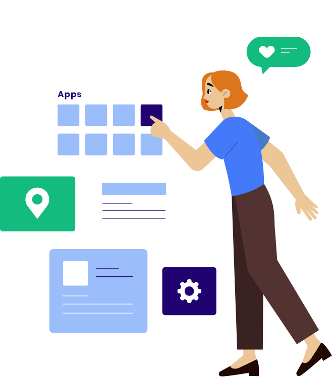 selecting various categories of apps
